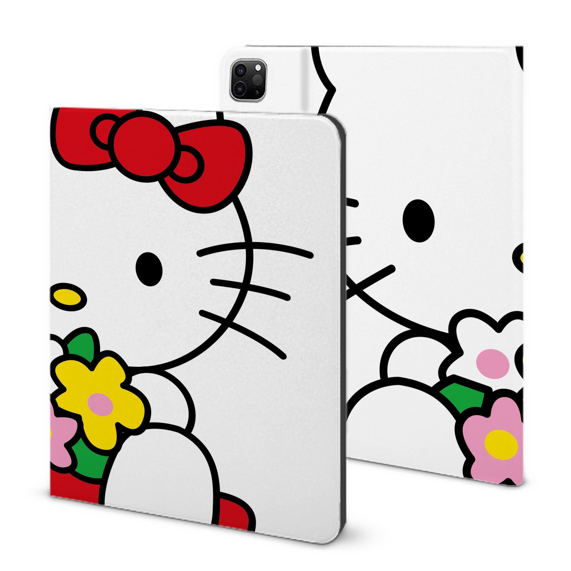 （画像用） Hello Kitty ハローキティ IPad ケース ブック型 PUレザー TPU 耐衝撃 軽量 薄型 ペン収納なし 全面保護 IPad 各モデル対応